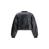Cropped bomber with a leather effect